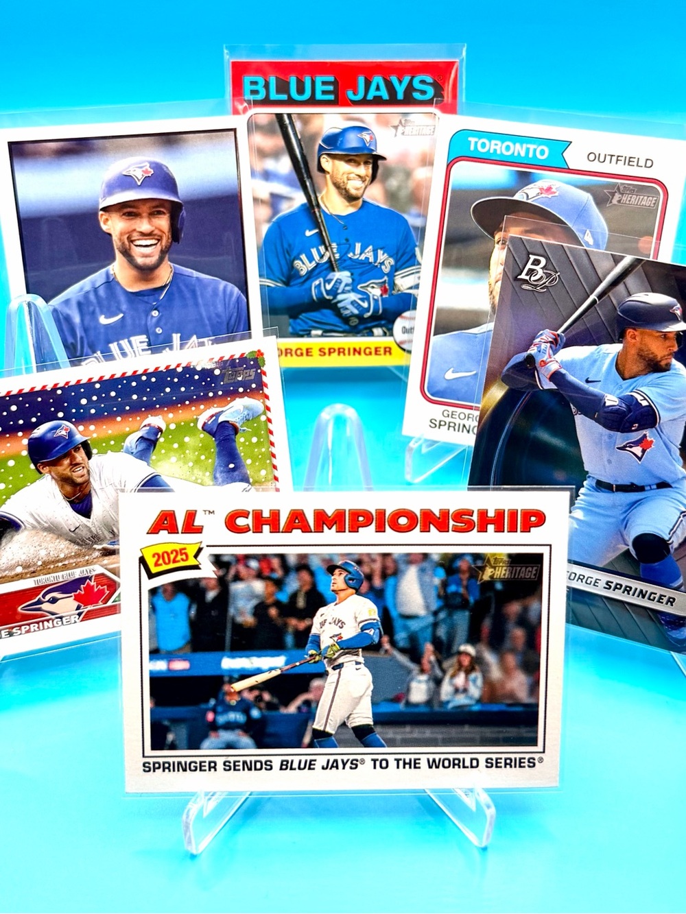 🔥George Springer Lot! AL Championship + Holiday + Bowman Platinum Refractor! 🤩